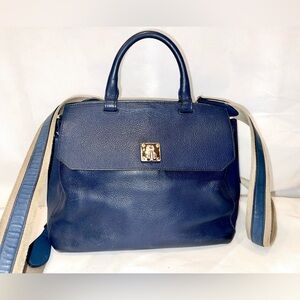 MCM navy backpack with twist closure